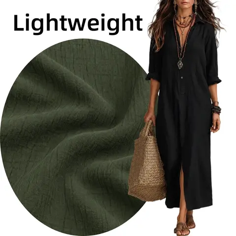 Women's Lightweight Polyester Blend Boho V-Neck Lapel Button-Up Loose-Oversized Flowy Maxi Dress - Solid Color, Minimalist, Front Slit, Casual Wear, 2026 Spring Summer Vacation, Boho Clothes for Women, Womens Dresses
