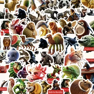 80 pieces of TungTungTungTungTung Sahur stickers, Italian brain rot stickers, Shang Hai Jing Chinese mythology stickers, funny and creative abstract meaningless stickers, Aesthetic Stickers, Decorative Stickers, Adhesive Stickers, Sticker Set