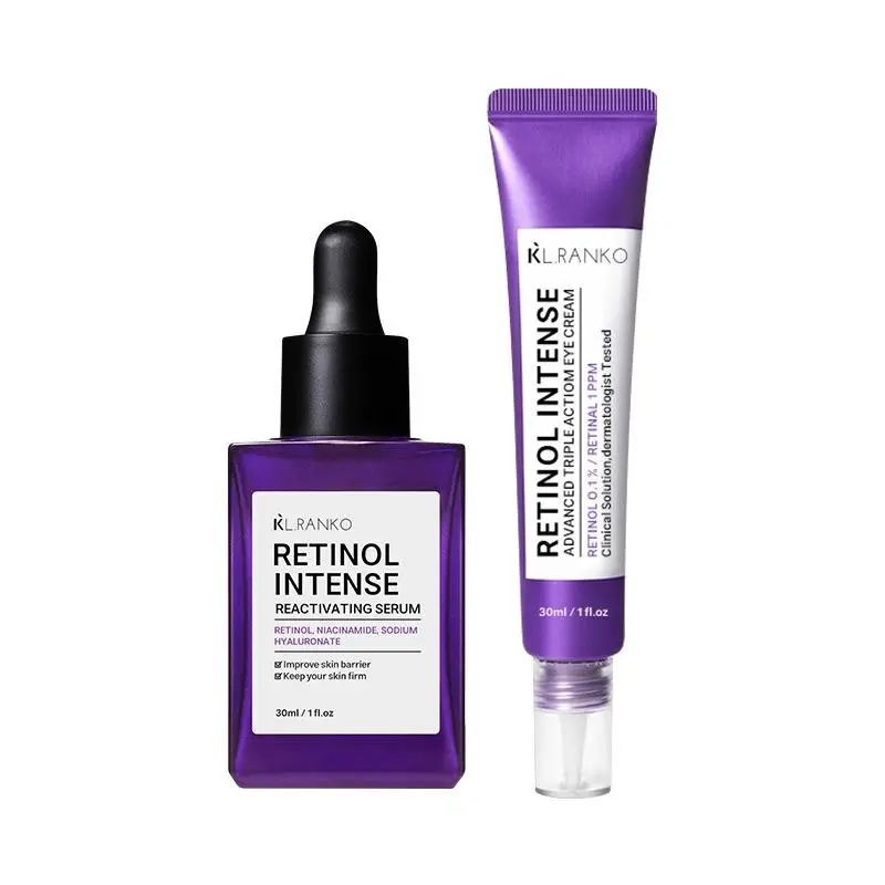 Face Care Set with 0.1% Retinol Serum, Brightening Liquid Facial Treatment, Skin Revitalizing Essence, Youthful Glow Formula