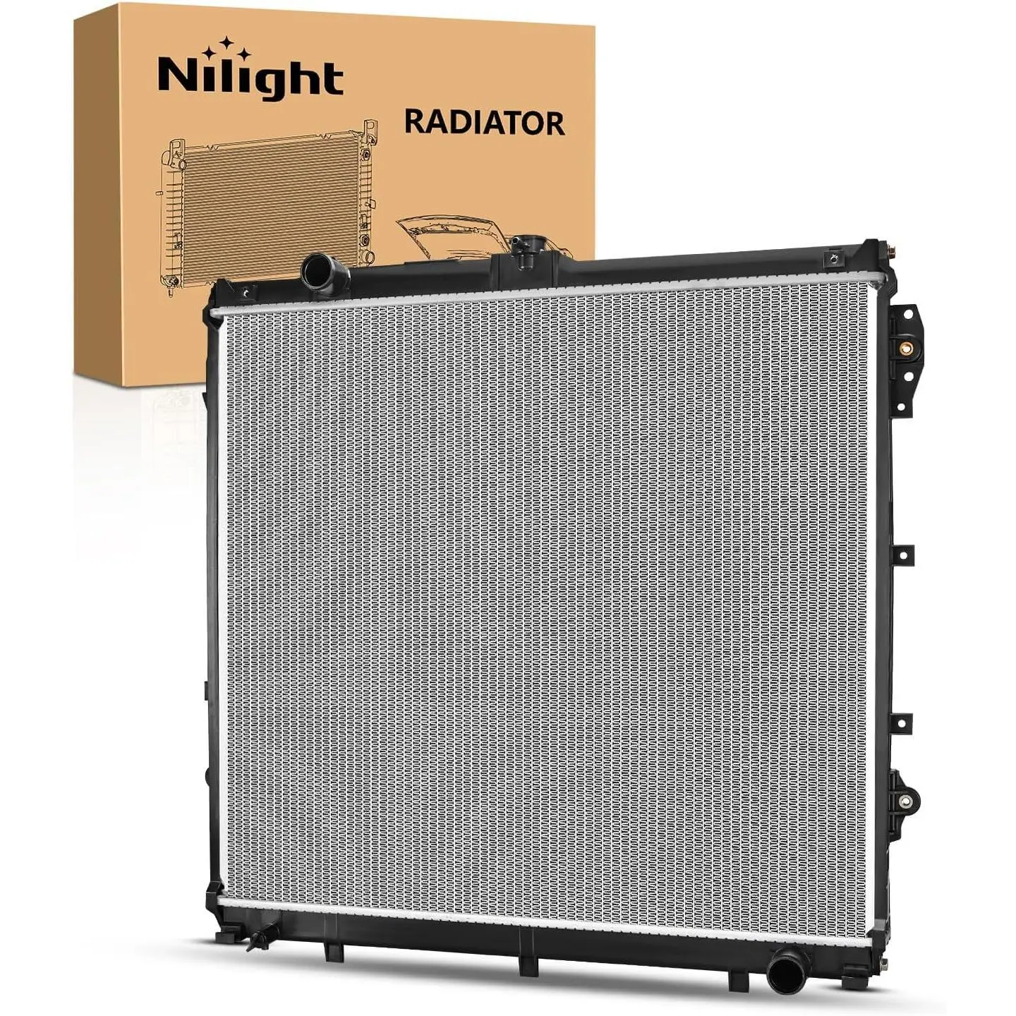 Nilight Aluminum Automotive Replacement Radiator Complete Unit - 109% Leak Tested Engine Cooling Auto Part Accessory, Precision Folded, Coolant Compatible, Fits Toyota Tundra 2007-2020 V8 5.7L, Sequoia 2008-2013 V8 4.6L, Replace# 13549