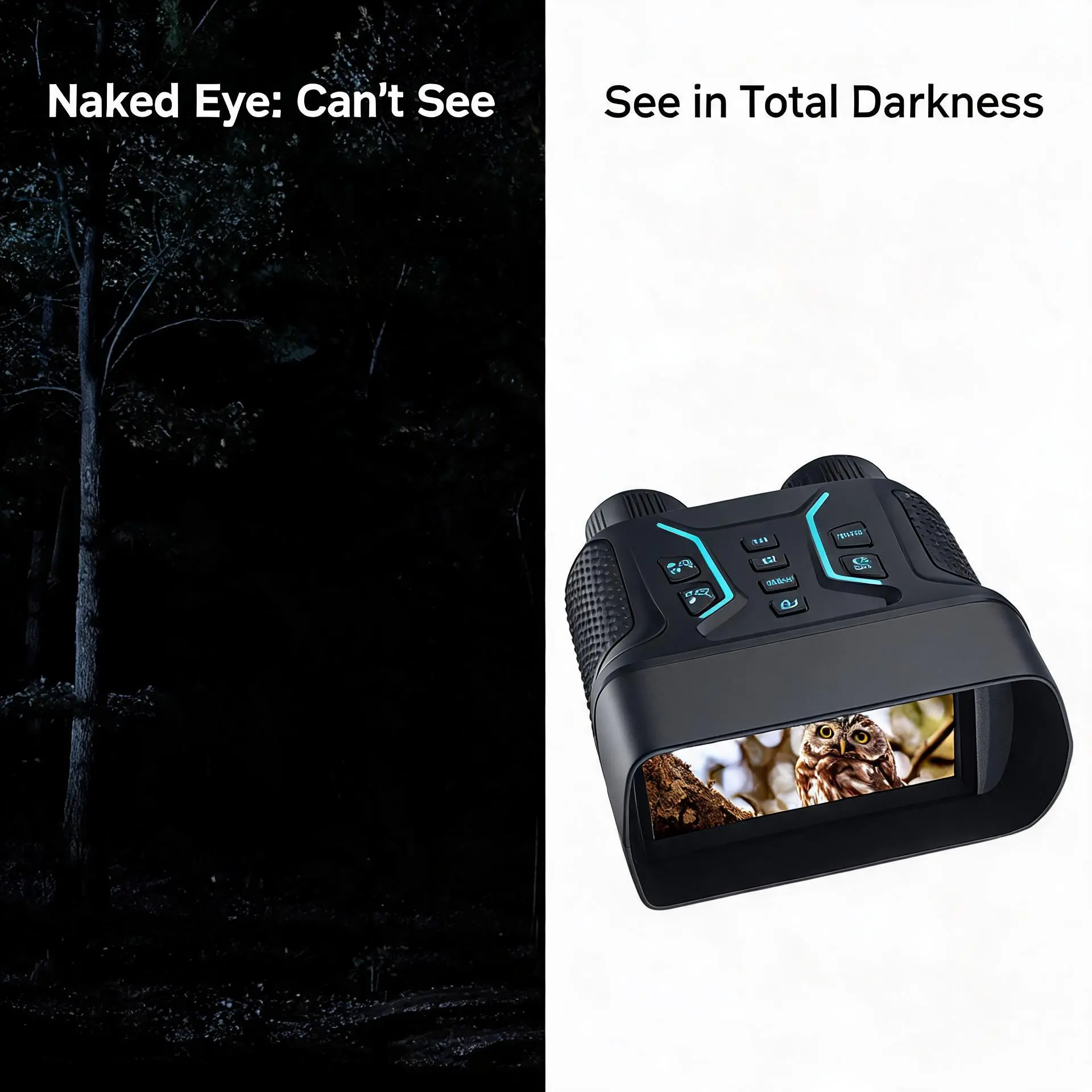 Night Vision Monocular NV2183 - 4K Video 36M Photo, 8X Zoom, 3W IR Spotlight, 4500mAh Battery for Hunting Camping