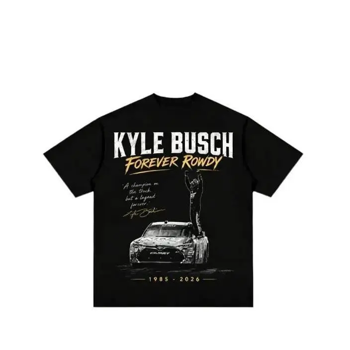 [Sale Up To 50%] Unisex KYLE BUSCH FOREVER ROWDY V2 TEE Vintage Tee Unisex Rap Shirt For Men For Women shirt Y2K Women Men Graphic Tee