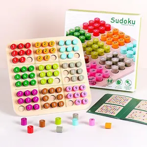 Children Sudoku Games / Chess Toys Cognitive Color Digital Board / Party Games Educational Sudoku Puzzles Wooden Toys Brain Training