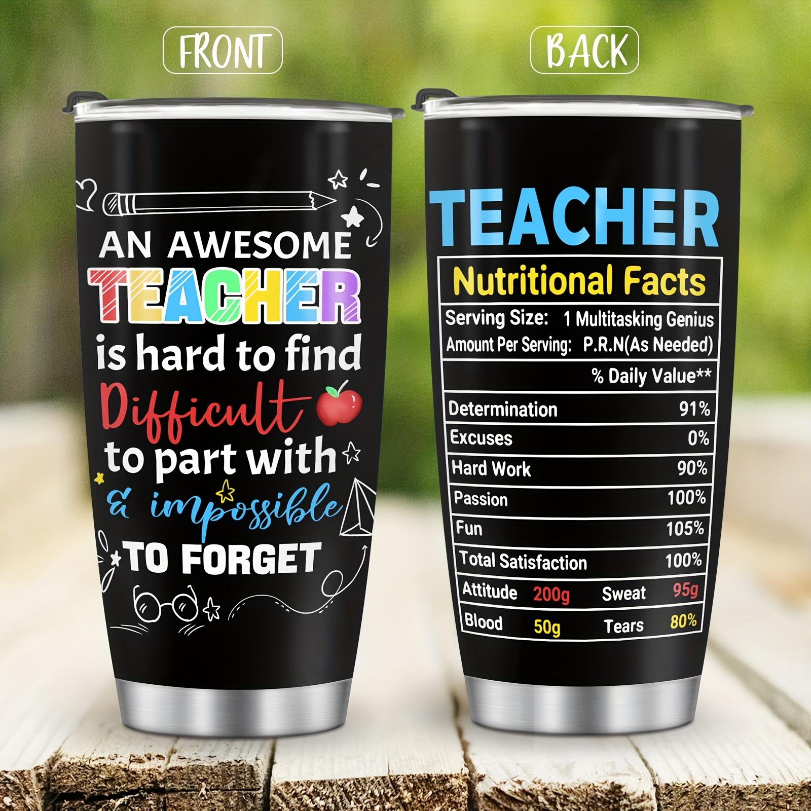 Foloda-Fun Teacher Tumbler Stainless Steel 20oz with Lid, Teacher Coffee Mug-Teacher Travel Cup-Teacher's Accessories Gifts for Women Men Teacher Roommate for Christmas Birthday Teachers 'Day Perfect Art Gifts Outdoor Travel Cup-Keep Drink Hot&Cold
