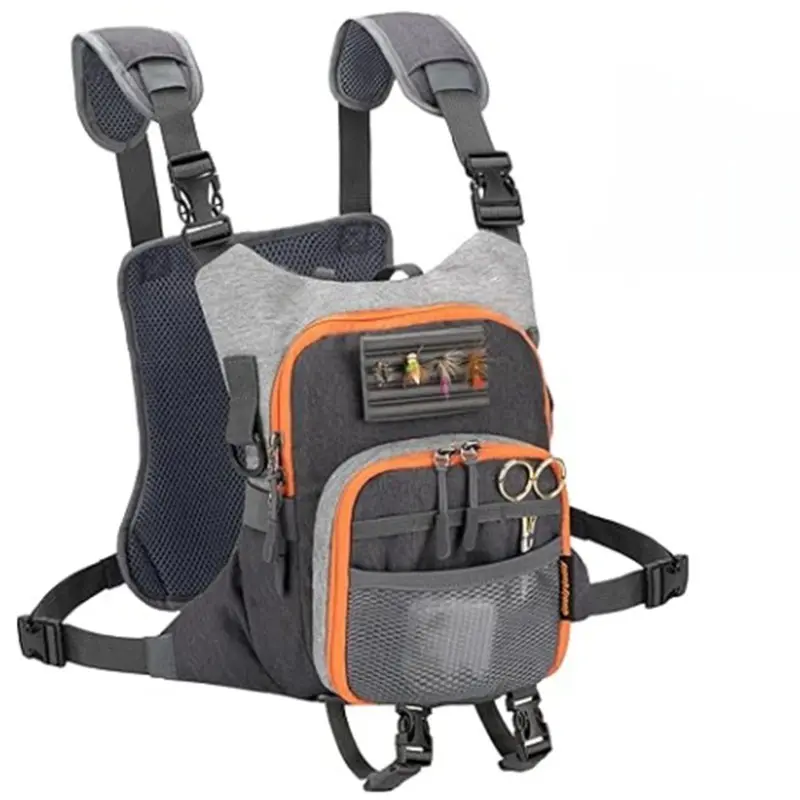 1pcs Fly Fishing Chest Pack, Breathable Mesh Design, Multi-Layer Storage, Detachable Foam Lure Board, Adjustable Straps, Streamer Fly Fishing Gear Bag