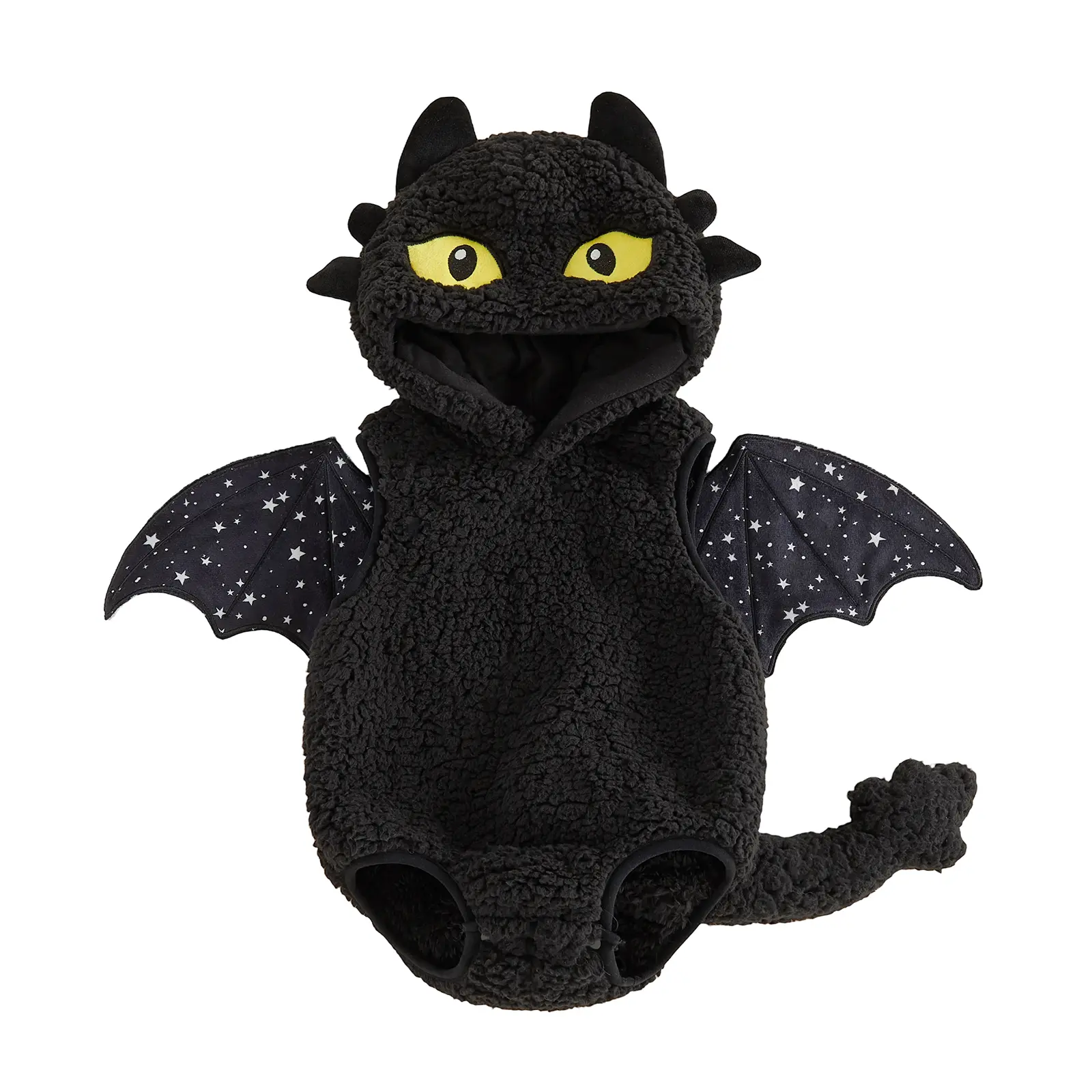 Babamoon Unisex Toddler Infant Hooded Neck Halloween Costume, Polyester Clothes with Bat Wings, Warm Romper for Cosplay, Romper Suit