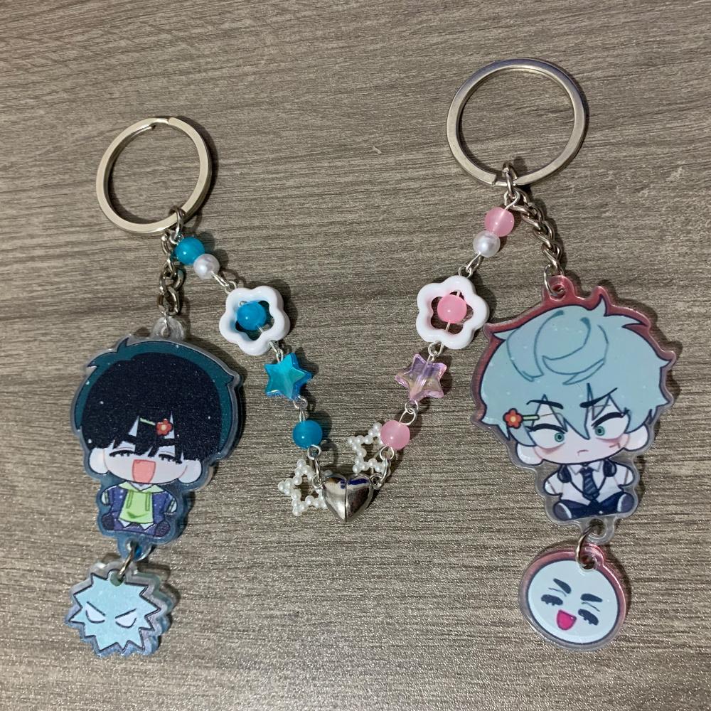 Comic ALIEN STAGE IVAN & TILL Acrylic Keychain Phone Charm Beaded Keyring Cartoon Versatile Backpack Decoration Accessories Gift