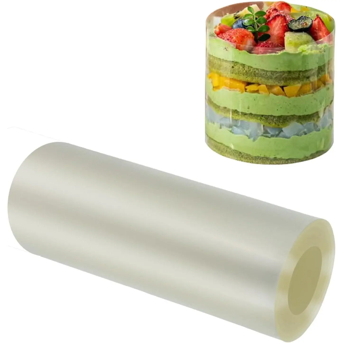 5.5 × 394inch Transparent Acetate Cake Collars Clear Acetate Film for Cake Rolls Chocolate Mousse Baking and Cake Decorating