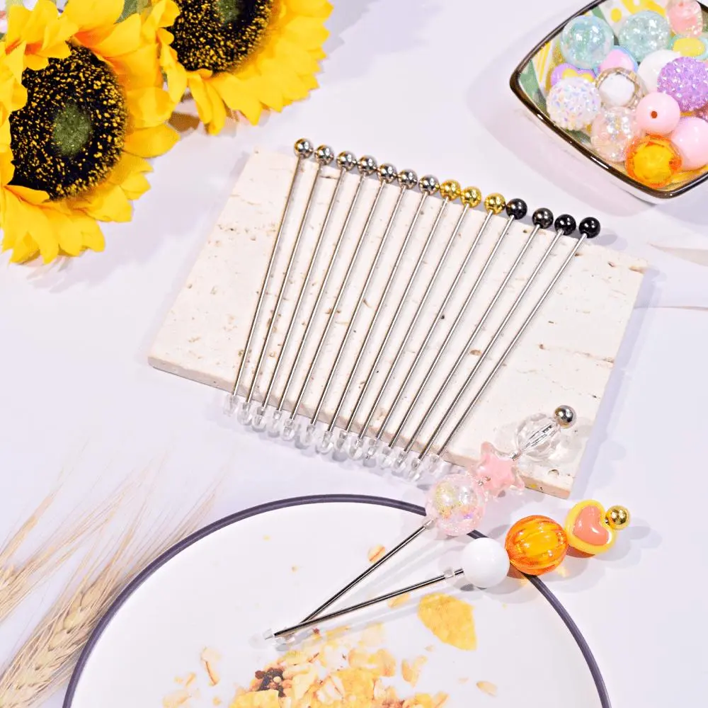 36/24pcs Stainless Steel Beadable Sugar Stir Needle Scriber Needle Biscuit Icing Pin DIY Baking Cake Decorating Needle Tool Beadable Items, Party Decorations