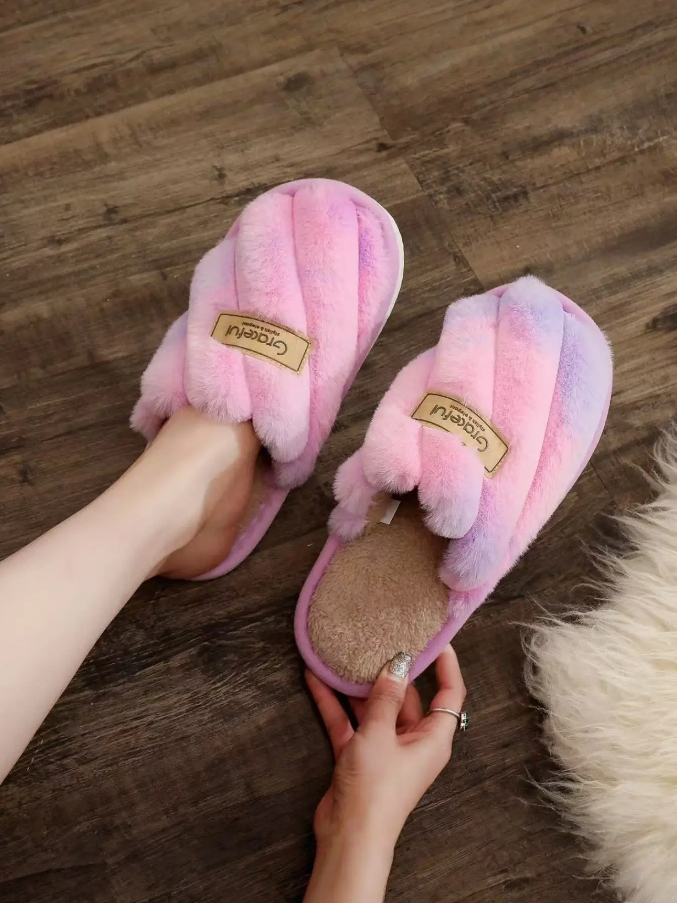 Women's Versatile Quilted Plush Slip-On Indoor Slippers, Lightweight Soft Flat Sole, Ideal for Dorms Apartments Daily Home Wear