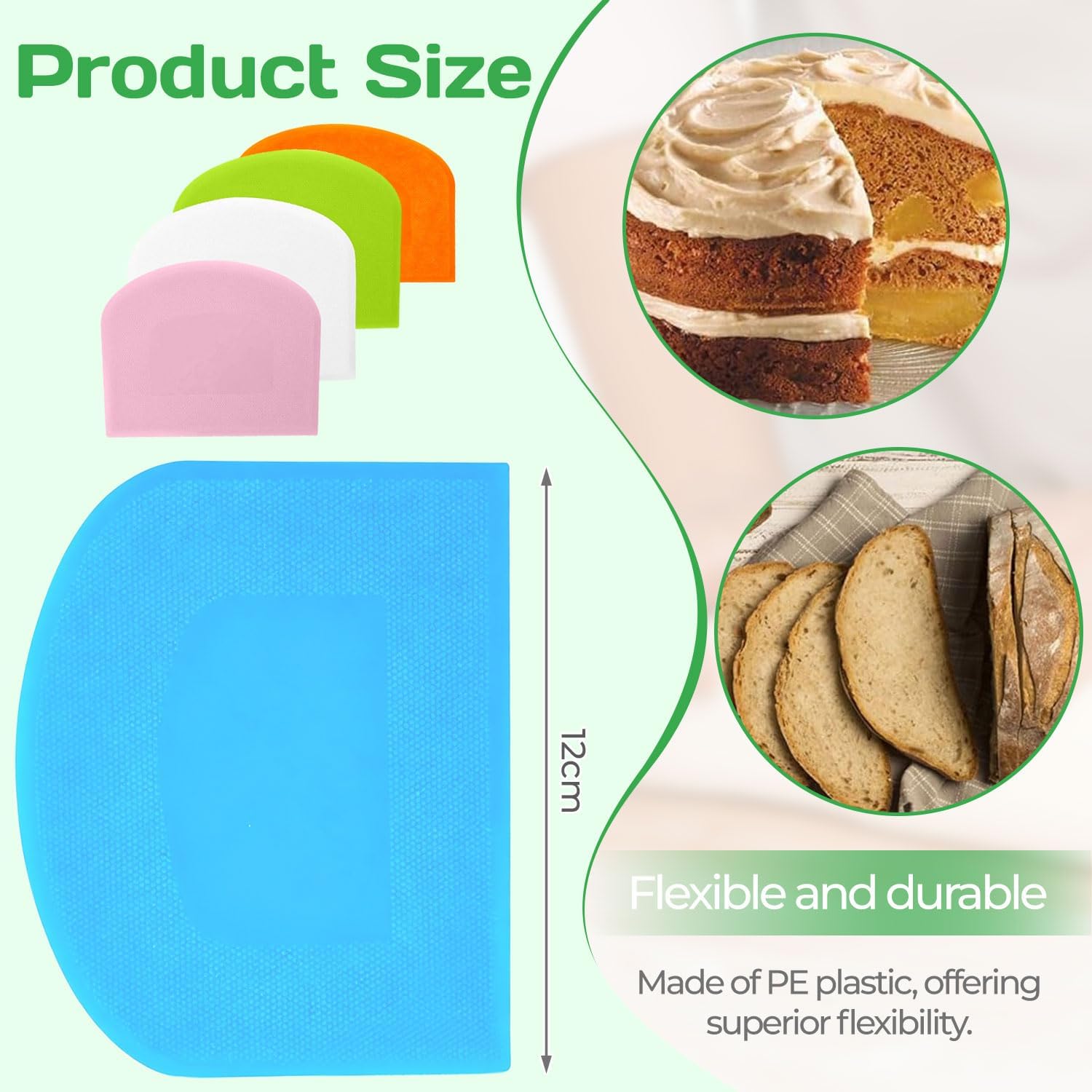 5 count Dough Scraper Bench Scraper 4.65x3.66" Plastic Flexible Bowl Scraper -Edged Multi-Angle Cake Scraper Non-Slip Baking Tool Decorating Tool Shaping Tool (5Pcs Five colors) 5 count Dough Scraper Bench Scraper 4.65x3.66" Plastic Flexible Bowl Scraper -Edged Multi-Angle Cake Scraper Non-Slip Baking Tool Decorating Tool Shaping Tool (5Pcs Five colors)