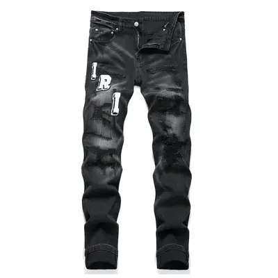 Mens Jeans Black And Gold Amiri Jeans SKINNY MENS JEANS IN PURE