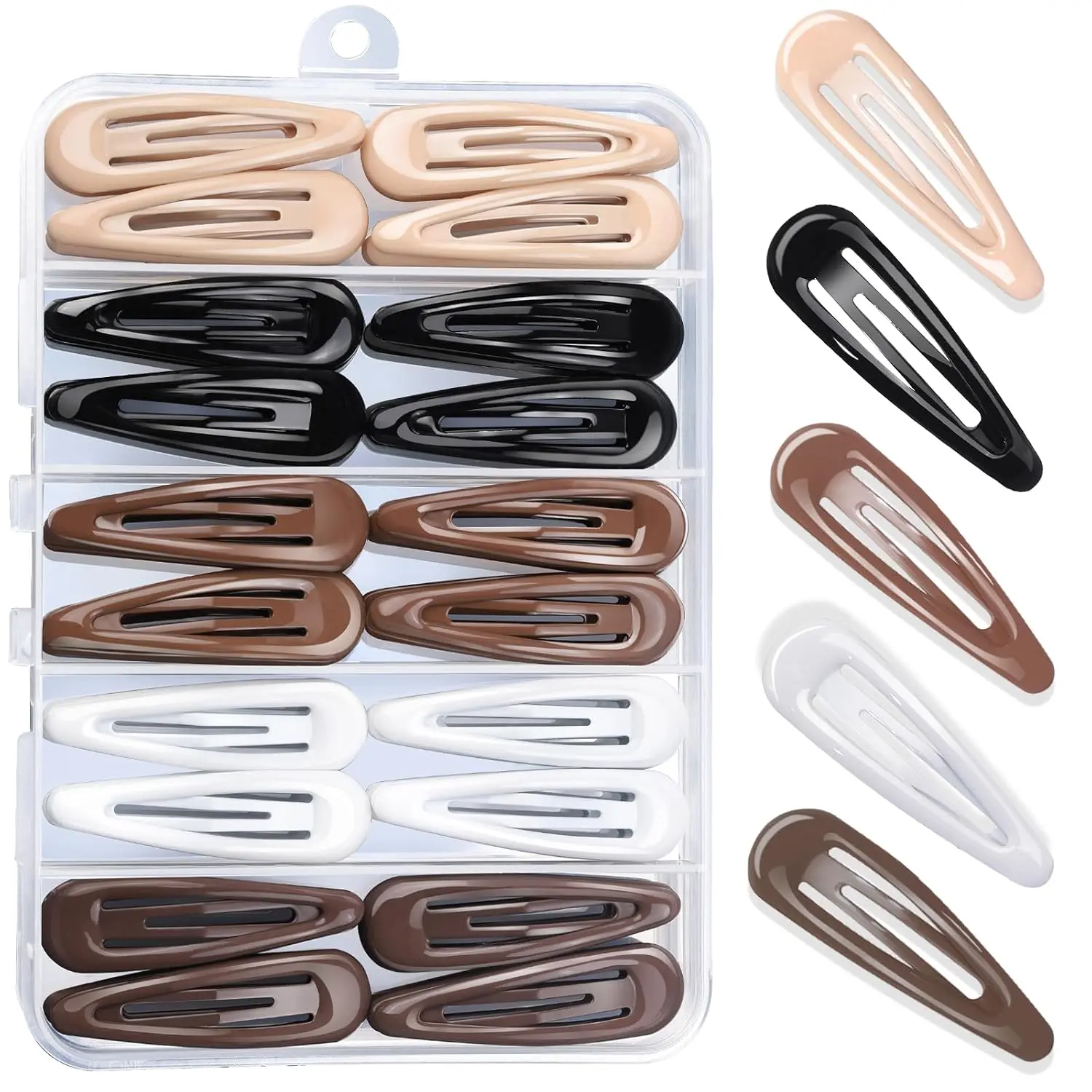50 count Snap Hair Clips,2 Inch Hair Barrettes Hair Clips For Women, Metal  Color, Hair Barrettes For Women Hair Snap Clips 5 Colors