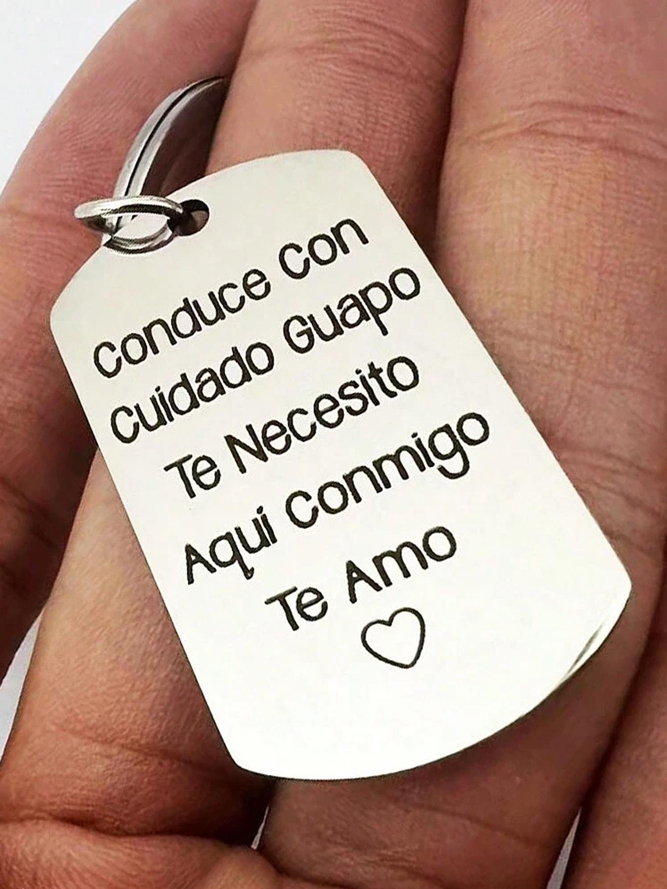 Stainless Steel Keychain, Personalized Concise Letter Pattern Metal Keychain for Men & Women, Trendy All-match & Exquisite Keychain for Birthday Gift