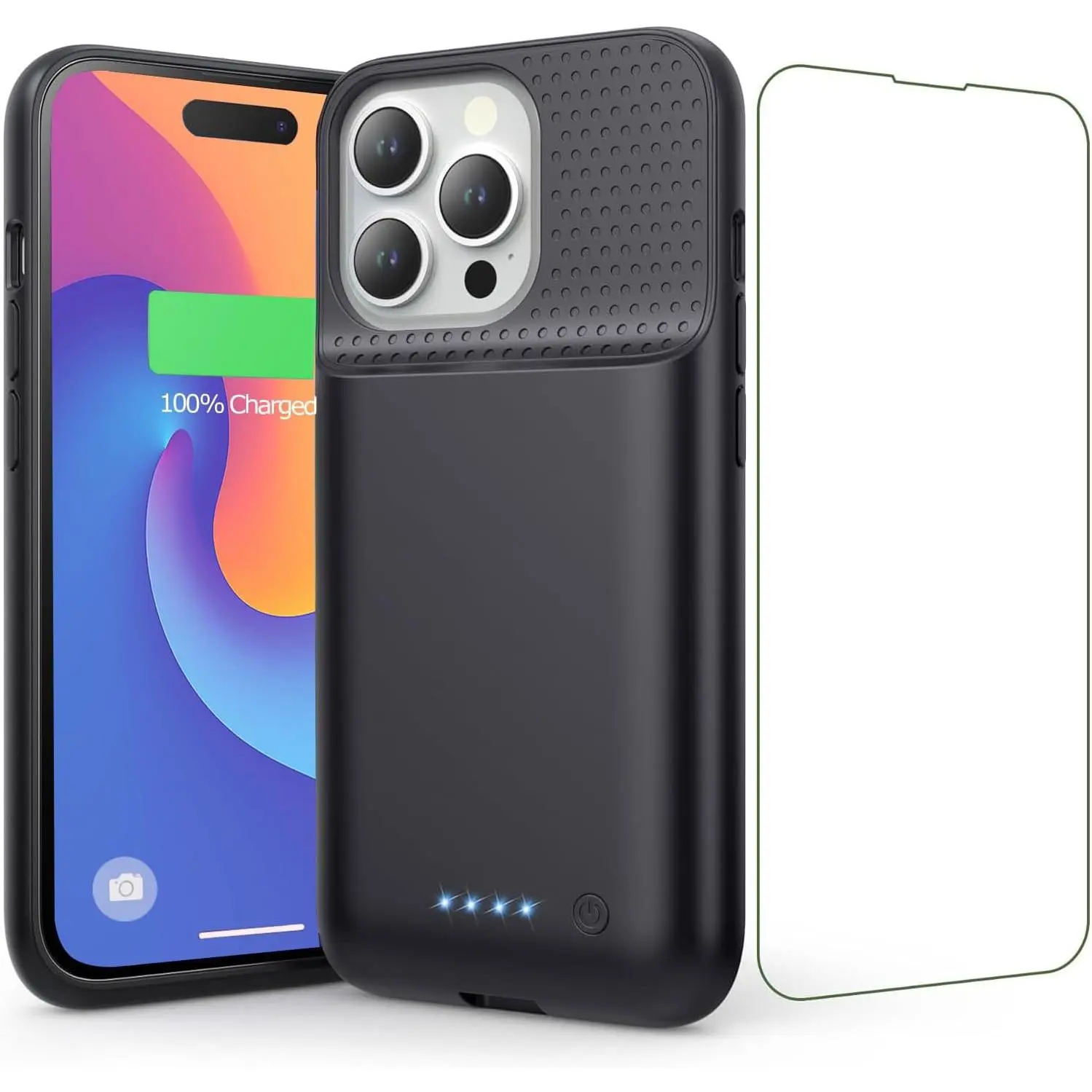 Case for  14/13 Pro/13, 7500mAh Ultra-Slim Rechargeable Portable  Case,360° Protection Extended  Charger Cover  Pack Compatible with  13/13 Pro/14 (6.1 inch)