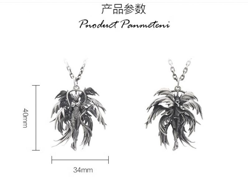 Eight Wing Angel Necklace 925 Silver Angel Pendant Retro Couple Silver Jewelry Fashion Trend Charm Pendant