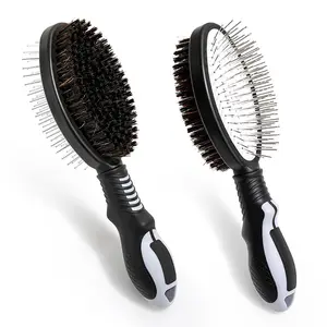 Free Shipping!2-in-1 Pet Grooming Brush – Boar Bristle & Stainless Steel Pin Double-Sided Comb, Deshedding Dematting Massage Tool for Dogs & Cats,stuff,cathair