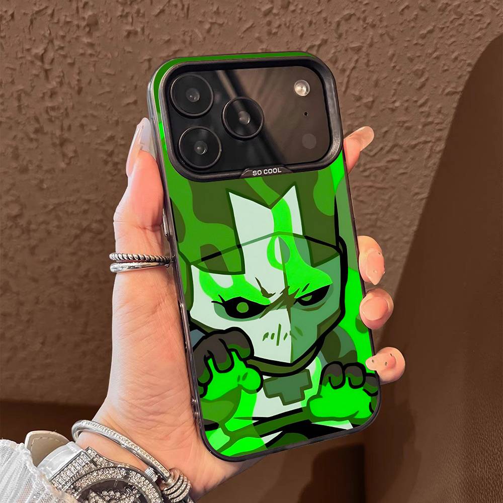 For Castle Crashers Phone Case iPhone 15,17,11,14,13,16,12,E,Max,Plus,Air,Pro,Mini Black Matte Cover