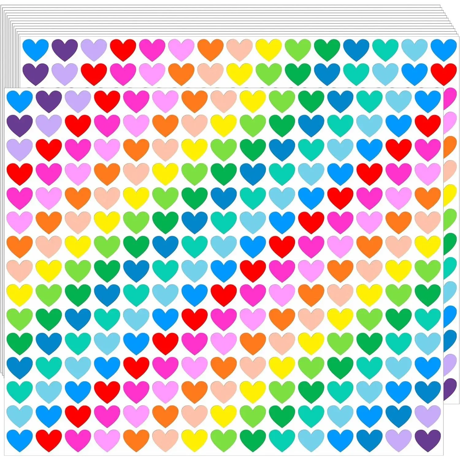 Small Heart Stickers for Kids, 1/2" Mini Colorful Stickers 4050 Pcs | Tiny Mini Stickers,15 Colors, 18 Sheets, Love Shape Stickers for Party Favors, Gift Packaging, Envelopes, Decorating