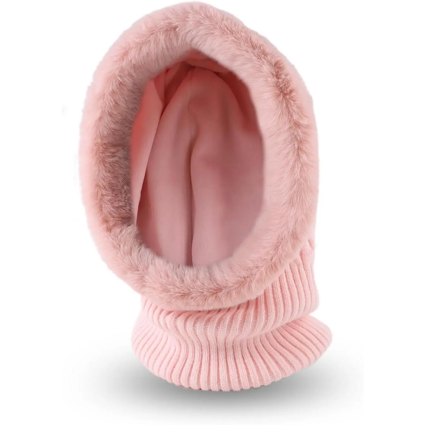 Winter Fleece Balaclava Warm Men  Hat Knitted Hooded Scarf for Women Unisex Skull Cap