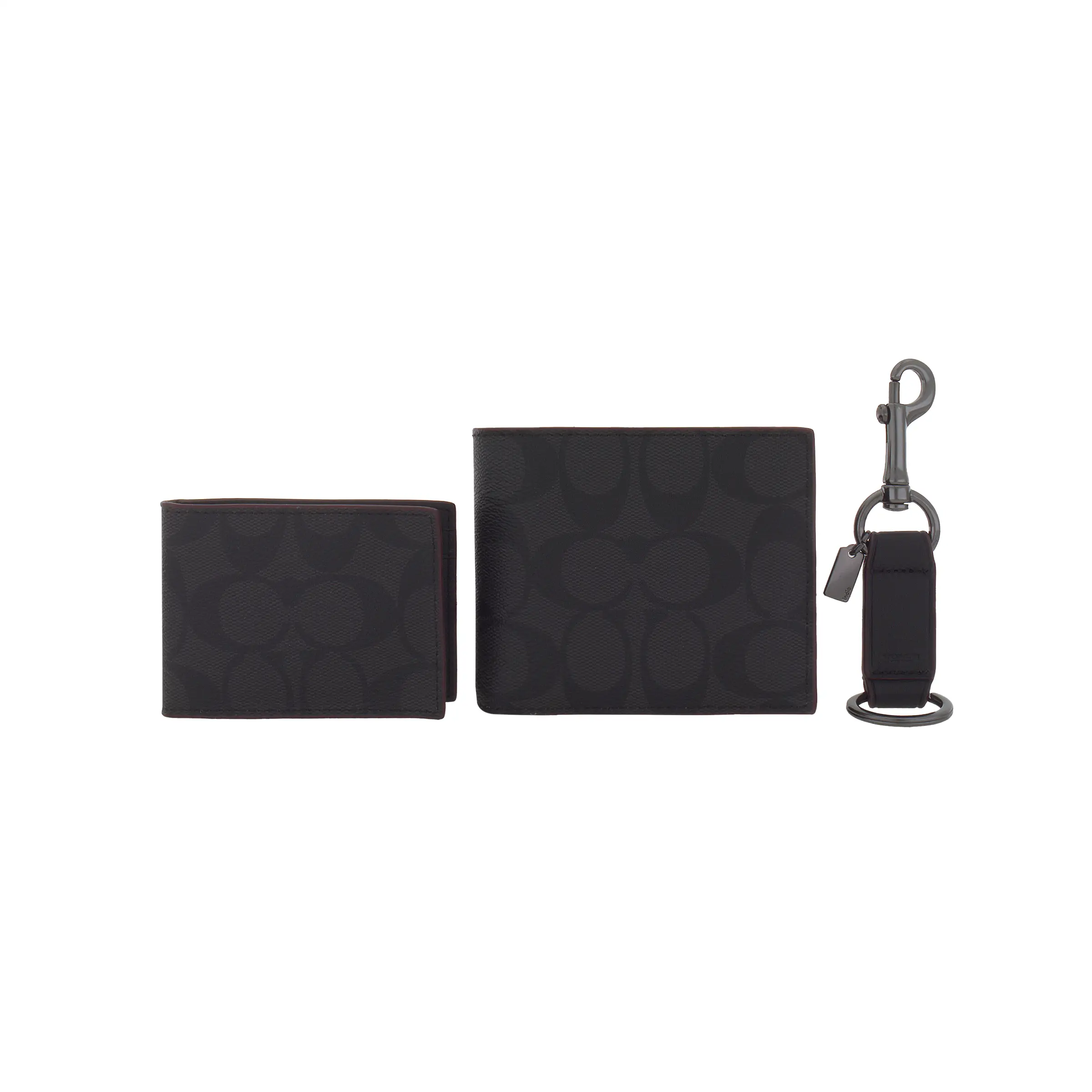 COACH 3-in-1 Wallet with Pull-Out Gift Box – Coated Canvas Men’s Logo Wallet in Black
