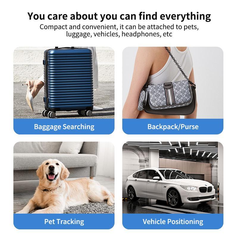 Rsh Tracker Smart Tag Lost Alarm Bundle Pack, Smart Tracking Tag, Compatible with Apple Find My/google Find HUB, Includes 4 Tags + Silicone Cases + Lanyards with iOS apple or Android phones