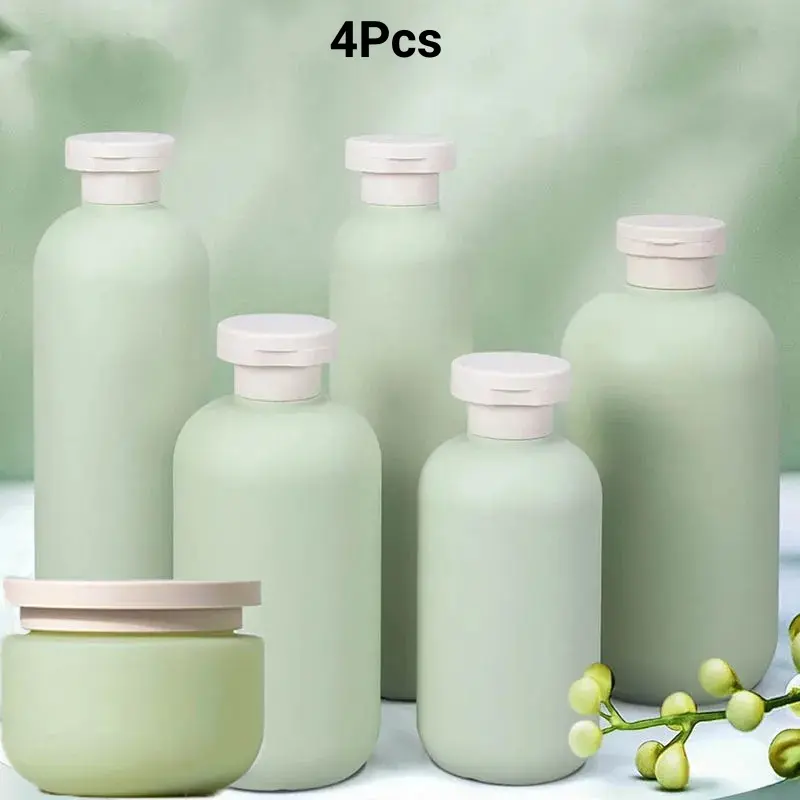 4-piece Essence Bottle, Shampoo Bath Gel Foam Soap Dispenser, Reusable Bottle Flip Lotion Bottle, Separate Bottle Set, Empty Bottle for Washing and Nursing Travel