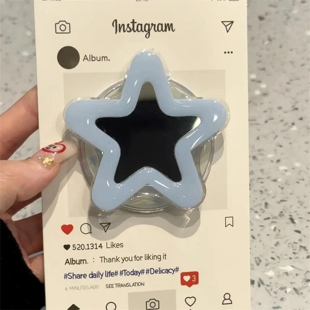 Cute Pink-Blue Star MagSafe GripTok Phone Holder, Cellphone Finger Ring Stand Mount for iPhone 16 Pro Max Girls, Smartphone Mobile Accessories