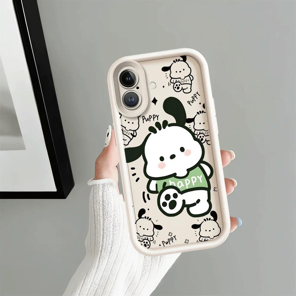 Soft Shell Case for iPhone 16e XS Max 17 Air XR 15 16 14 Plus 13 12 11 Pro Max Sanrio Cute Pochacco