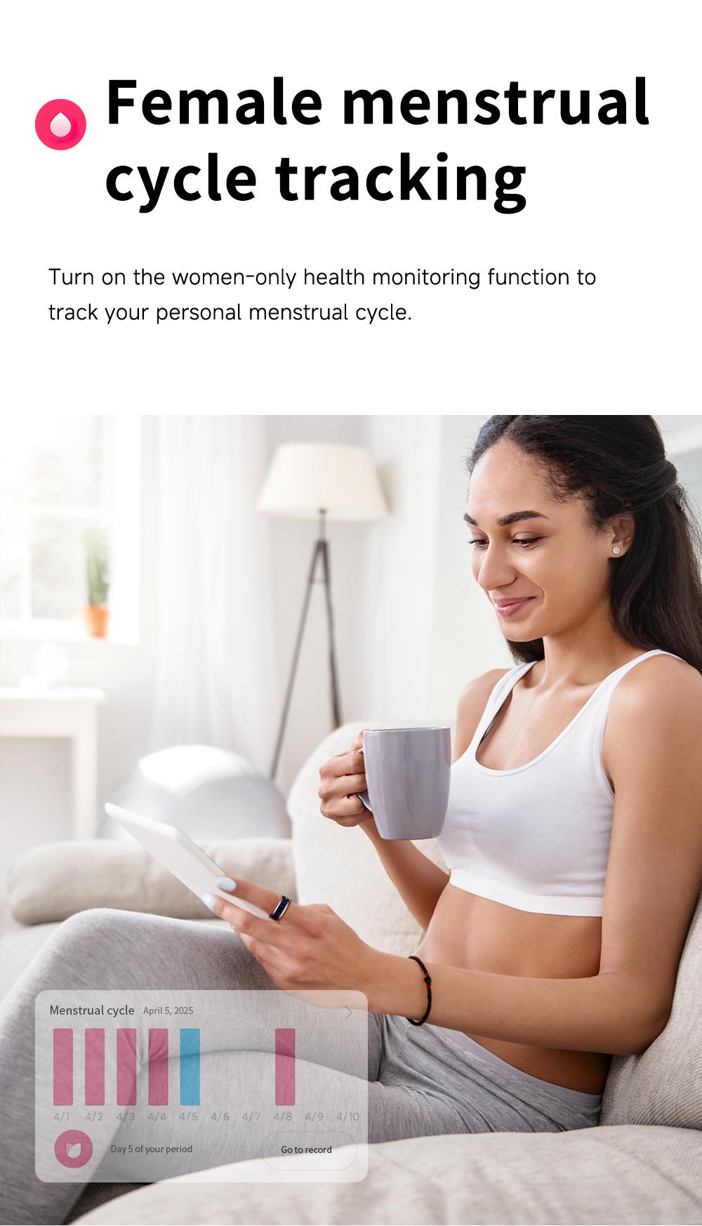 Stylish Smart Ring for Men And Women with Digital Display-Health Ring, Built-In Caller ID Function, Sleep, Exercise, Menstrual Cycle Recording, IP68 Fitness Ring, Fitness Tracker Ring, with Magnetic Charging Base Long Battery Life