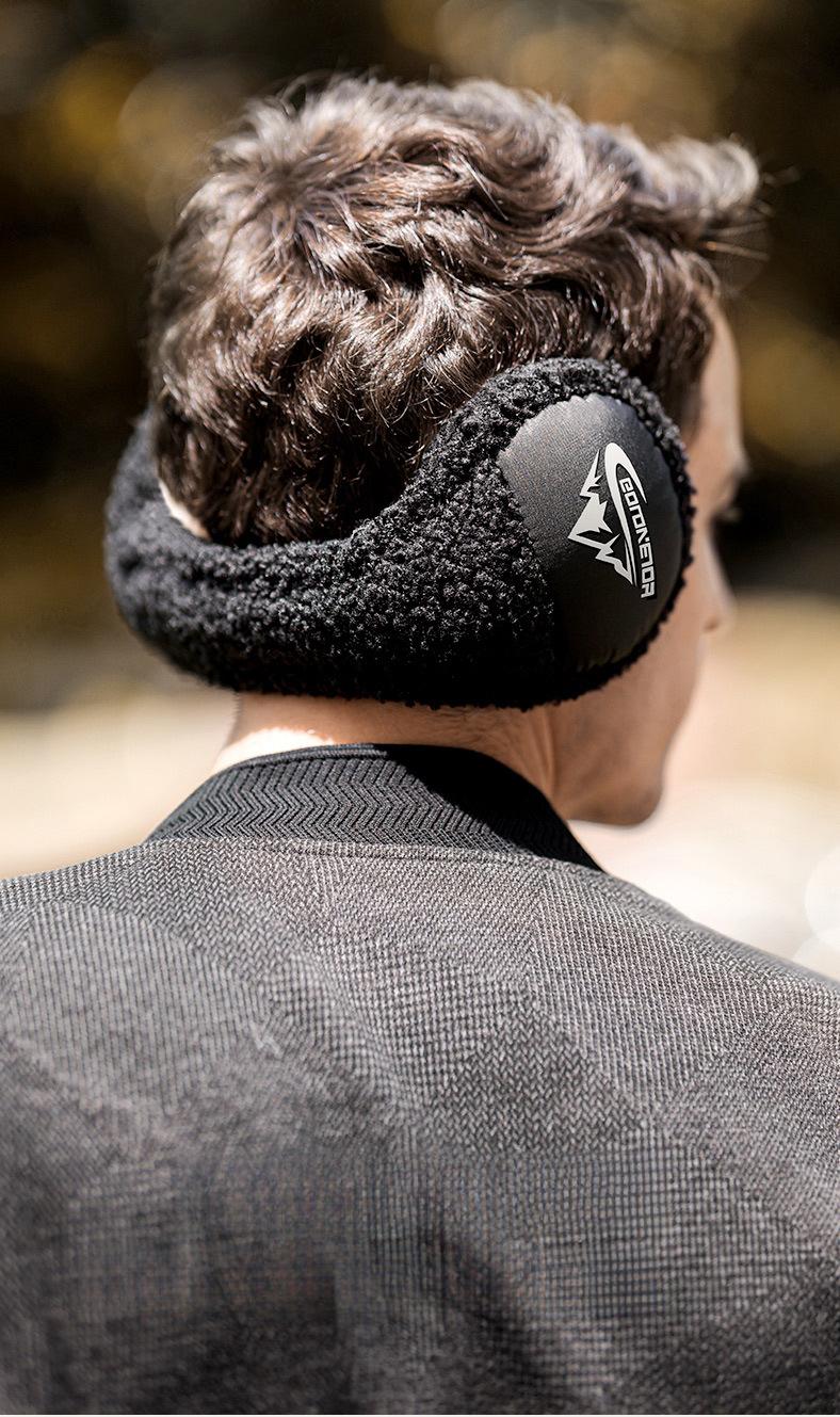 Rear-Wear Polar Fleece Ear Muffs for Men Foldable Winter Ear Protection Windproof Behind-the-Head Design All-Weather Commute & Outdoor Essential Stylish Gift