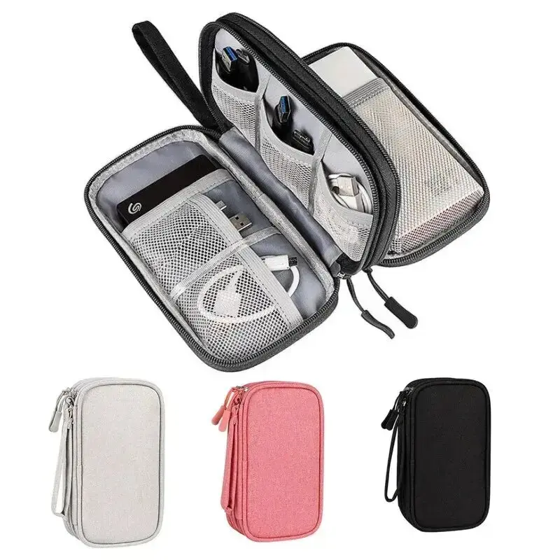 1Pc Foldable Travel Organizer Bag - Waterproof Double-Layer Travel Pouches, Portable Cable Storage Carry Case for Home Supplies Organization