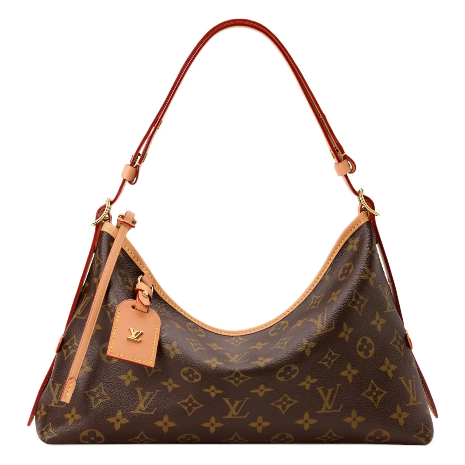 Women's Louis Vuitton Monogram Coated Canvas Carryall East West Crossbody Shoulder Bag - Gold-Tone Hardware, Detachable Letter Charm, Zip Closure, Brown, Lightweight Shoulder Bag