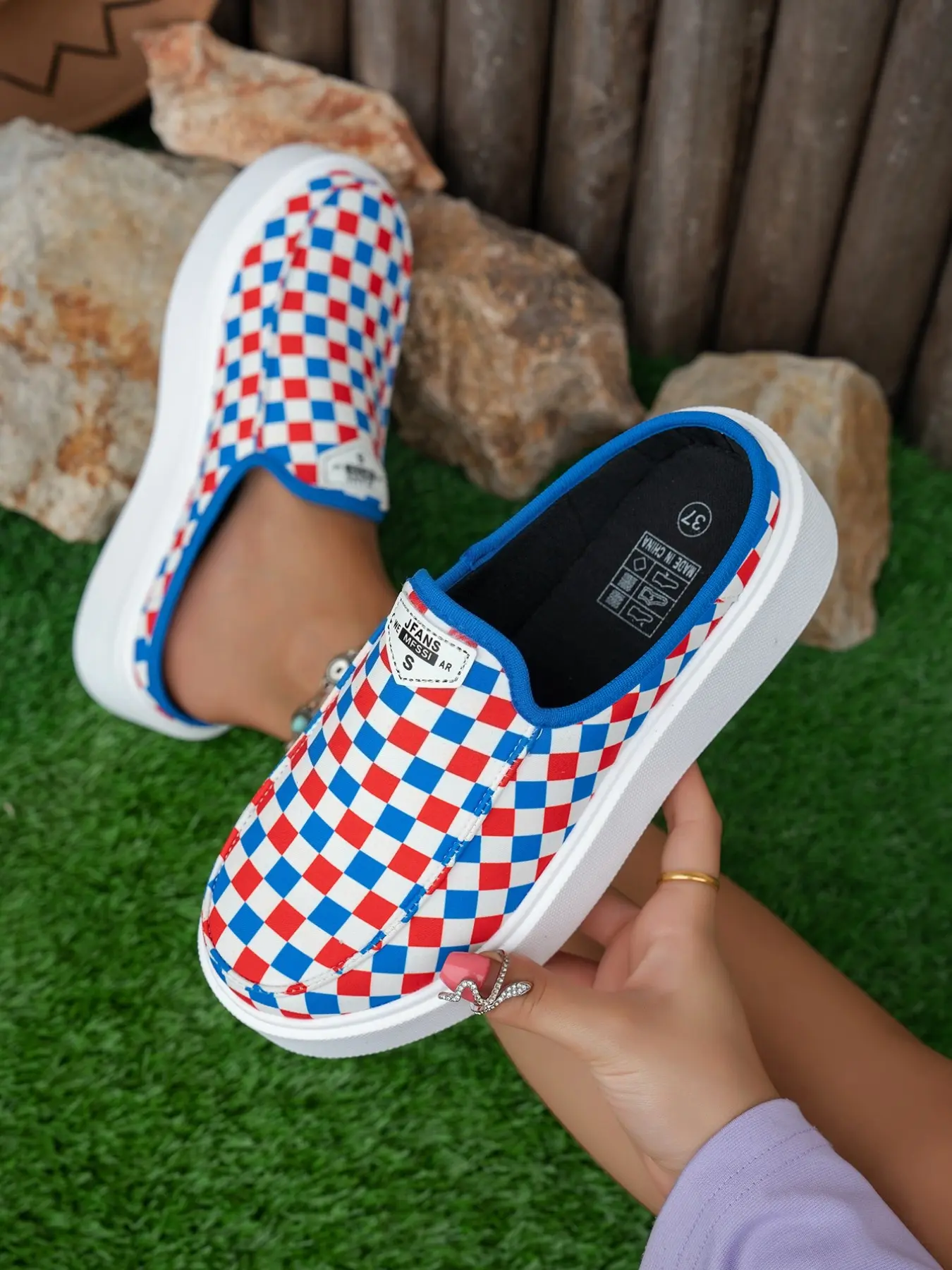 Leopard Print Thick Sole Mules, Comfortable Slip-On Shoes for School and Vacation, Casual Fabric Rubber Soles, Rubber Slip Ons
