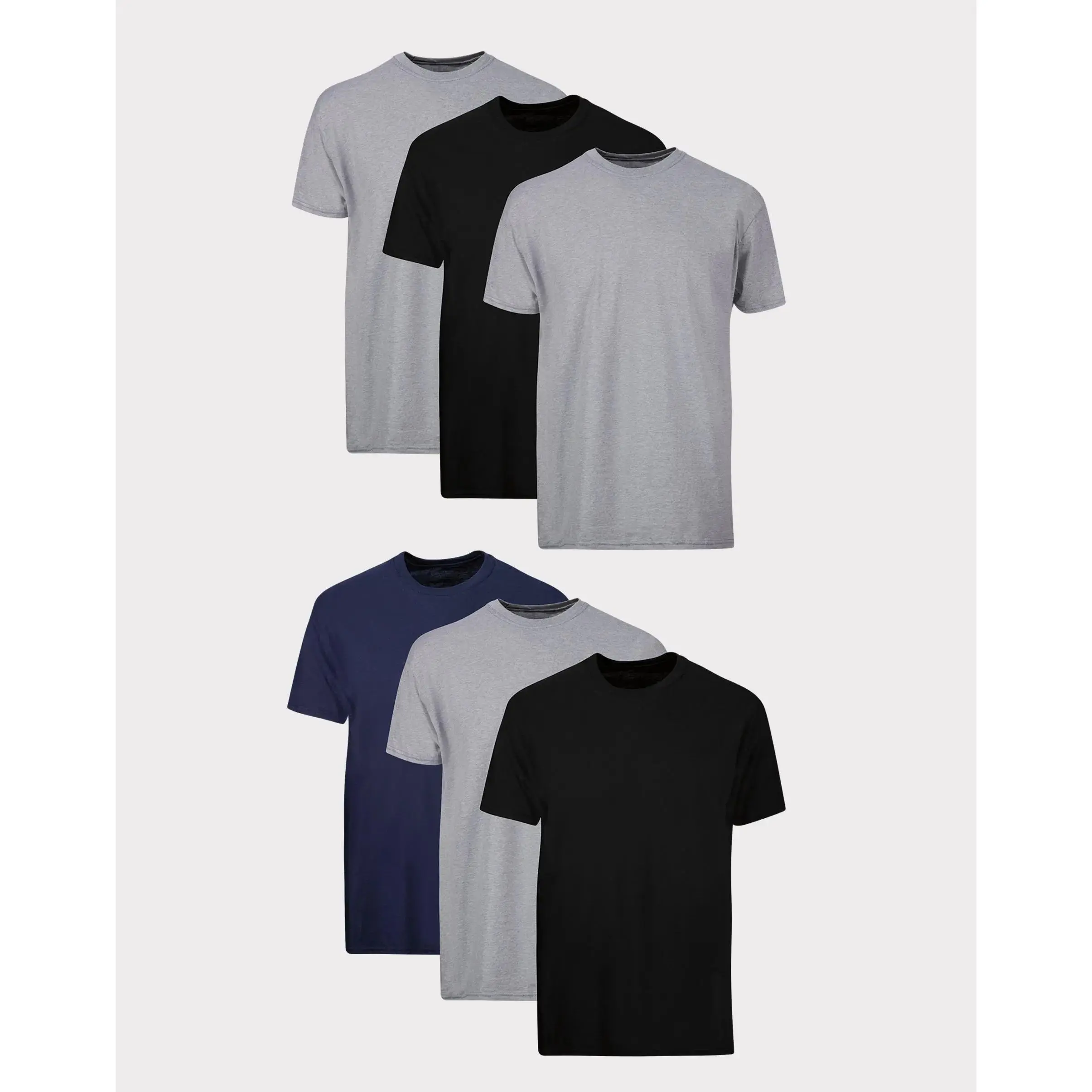 Hanes Men's T-shirt Pack Moisture-wicking Stay-tucked Undershirts 6-pack Underwear Multi Comfortable Fit Soft Stretch Fabric Breathable 216bg6