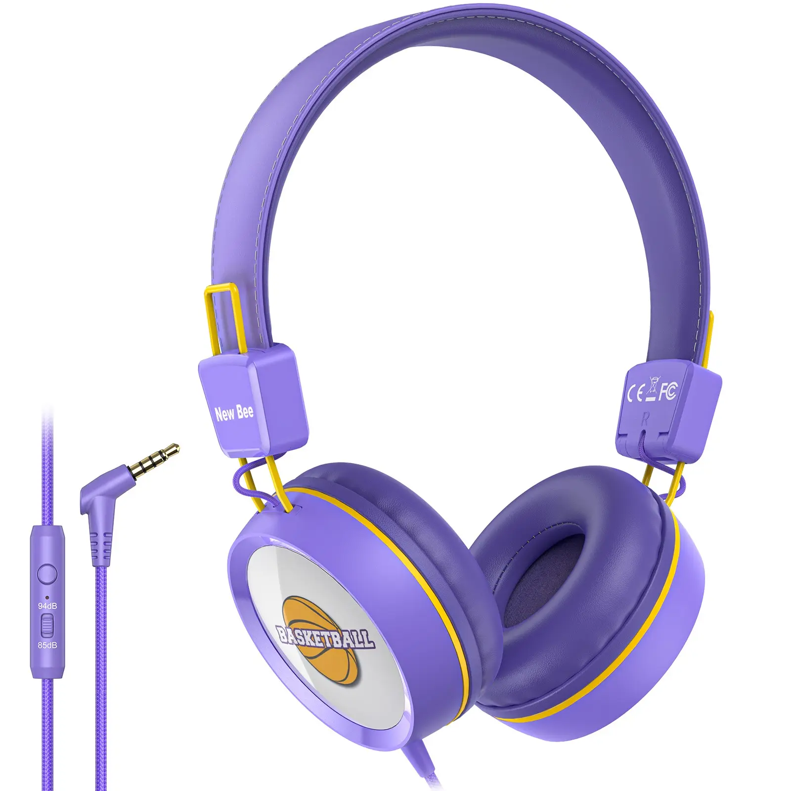 New Bee Kids Wired Headphones Kh20, 85db Volume Limiter, Foldable Adjustable Stereo, School/tablet/PC Compatible