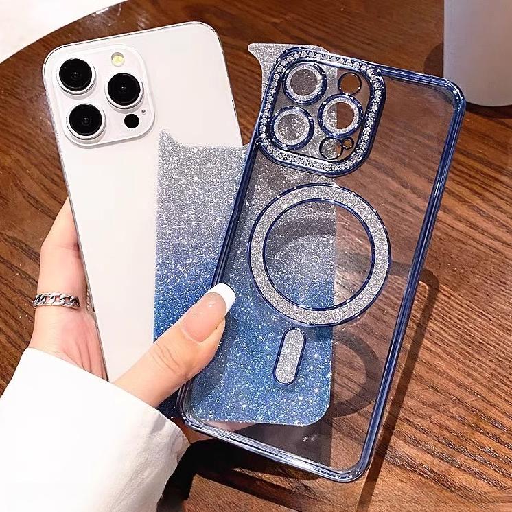 OREKROY Luxury Bling Glitter Case for iPhone 17 Pro Max, 17 Air, 17 Pro, 16, 15, 14, 13, 12 Pro Max – MagSafe Compatible, Sparkle Rhinestone Diamond Protective Case, Shockproof, Camera Lens Protector, Premium Plating, Perfect for Women & Girls