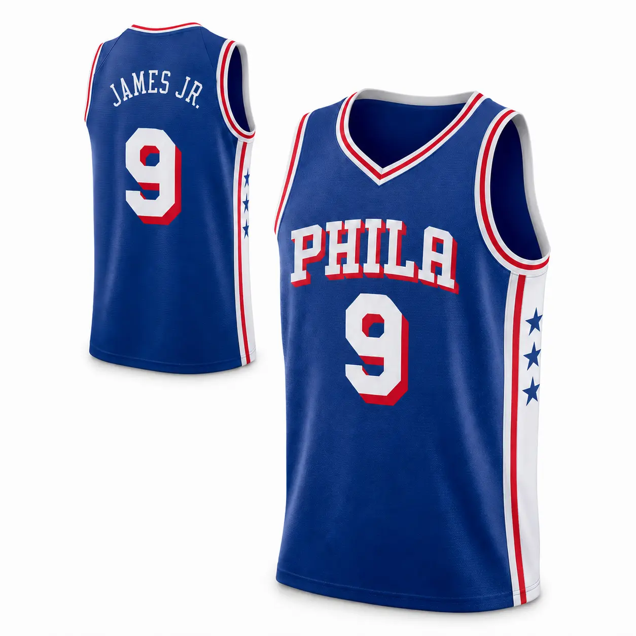 Unisex Basketball #23 James JR. Philadelphia Team Swingman Jersey - Icon Edition - Royal