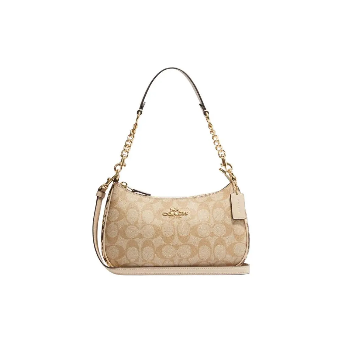 COACH Teri 25 Classic Monogram PVC Crossbody Bag for Women, Small Size, Beige