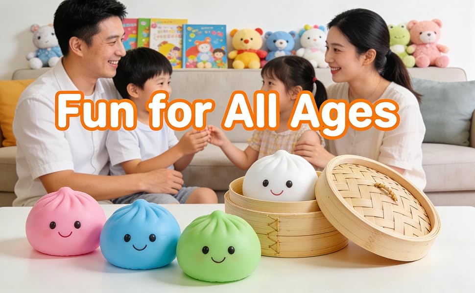 Size3.15*1.97in.2026 New Glitter Dumpling Squishy with Steamer Box, Soft Sensory Fidget Steamed Bun Squeeze Tool for Adult Stress & Anxiety Relief,3.15 inches in Diameter Cute Office Desk Decor and Relaxing Accessory Sticker Book Vintage