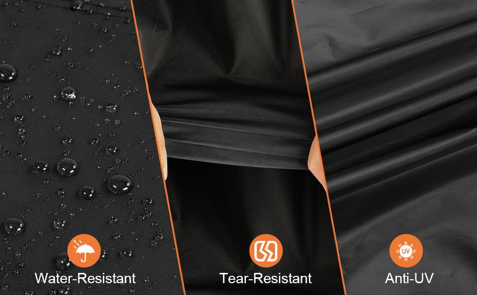 THE WELL KEPT Waterproof Motorcycle Cover for Outdoor Storage with Lock-Holes, Zipper Storage Bag and Night Reflective Design, All Season Protection, Fits up to 96.5" Motorcycles