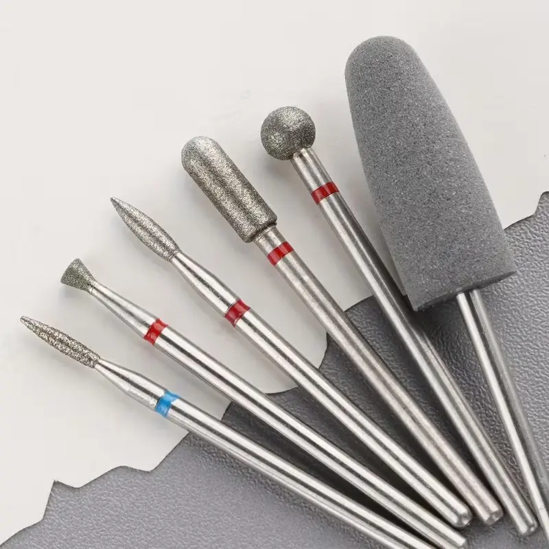 6pcs Diamond Sand Nail Files Set - Electric Manicure & Pedicure Drill Bits for Acrylic & Gel Nails, Cuticle Polishing & Grinding Nail Salon Tools