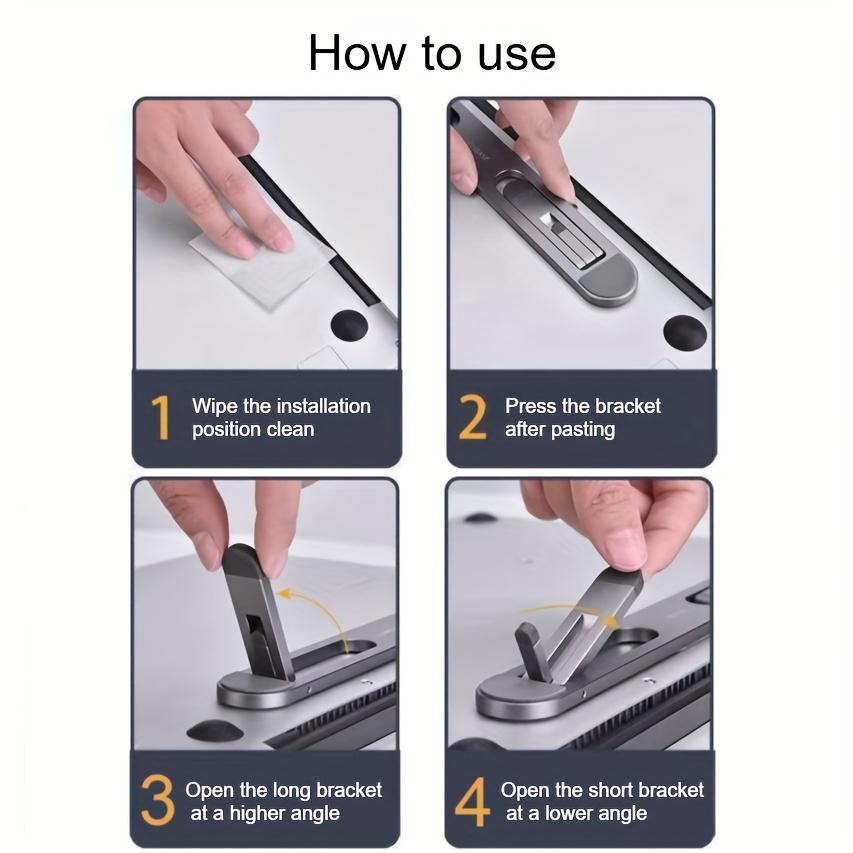 Adjustable and Foldable Laptop and Tablet Stand |   Cooling Design, Adjustable Height, Improved Vision, Lightweight Material, Suitable for Home, Office, Dorm, Car Travel |   Ideal Holiday Gift