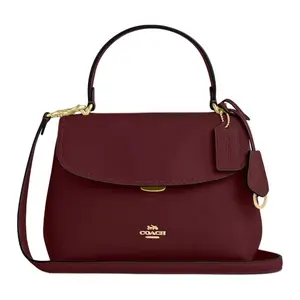 COACH Emory 25 Crossbody Handbag for Women – Smooth Leather, Medium Size, Metallic Hardware, Chestnut