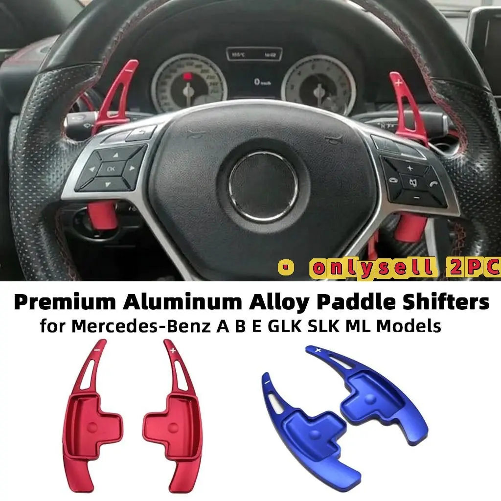 Premium Automotive Aluminum Alloy Paddle Shifters for Mercedes-Benz A B E GLK SLK ML Models - Ergonomic Steering Wheel Shift Extension 2011-2017