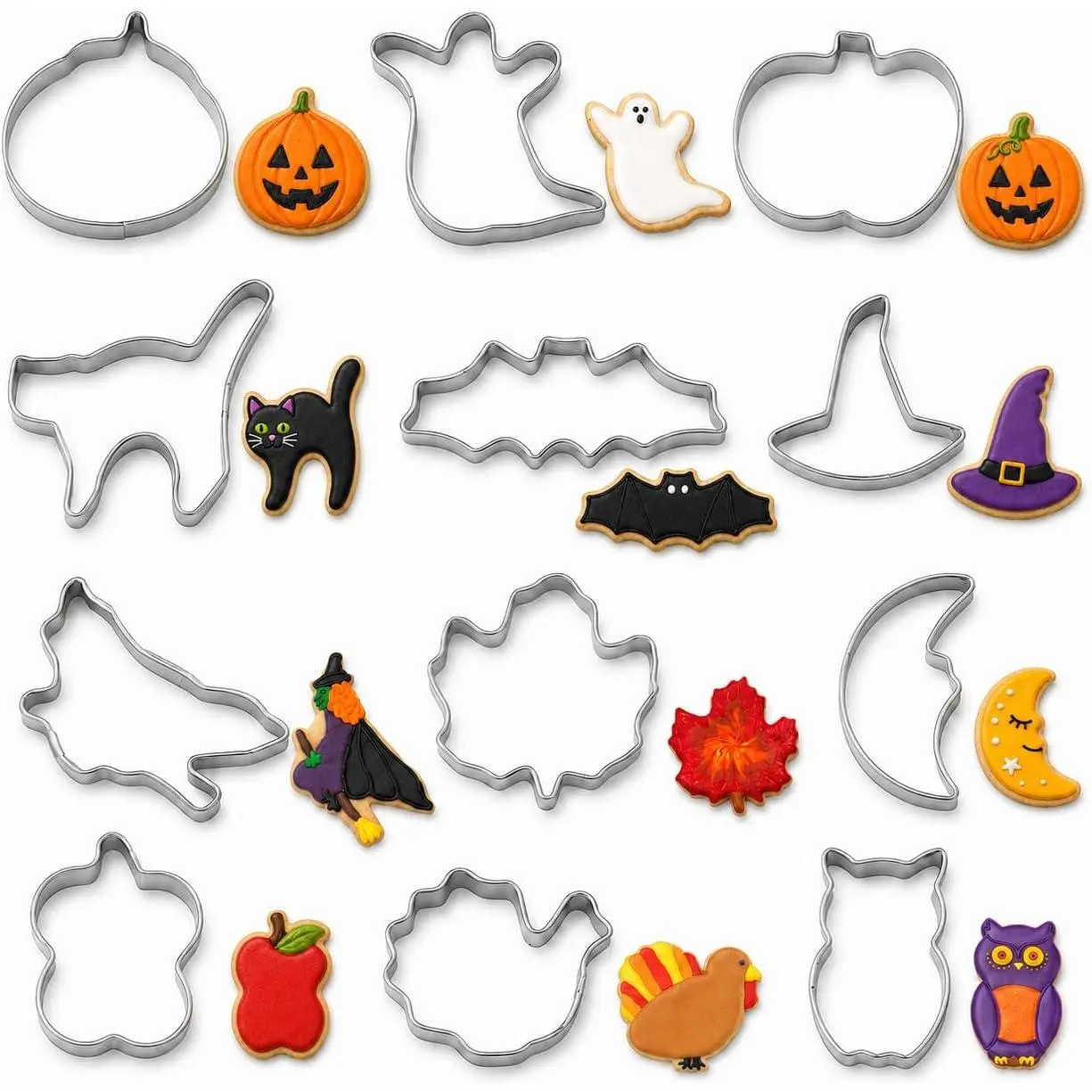 Halloween Cookie Cutters Set,12PCS Mini Halloween Cookie Cutters