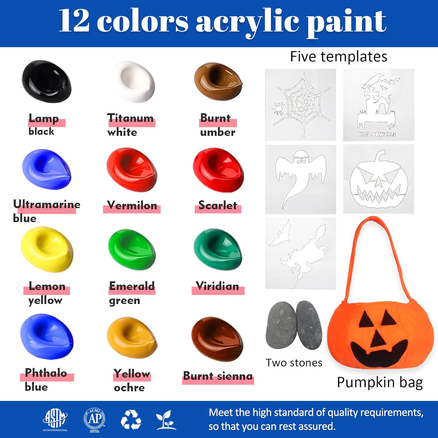 Acrylic Paint Set, 1 Box 12/24 Colors Colorful Acrylic Paint Set with 6 Brushes & 1 Palette, Acrylic Crafts Paint Kit for Student, Beginners, Crafts Art Supplies