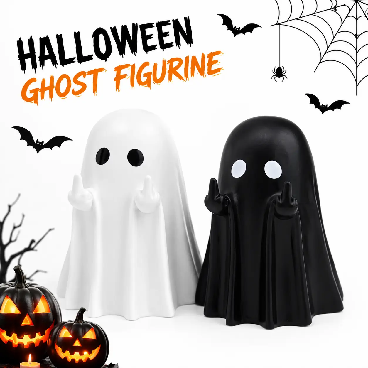 Halloween Decoration Ghost Figurine - Funny Resin Ghost Statue For Prank - Cute Ghost Decor for Halloween Decorations Ornaments -YY1