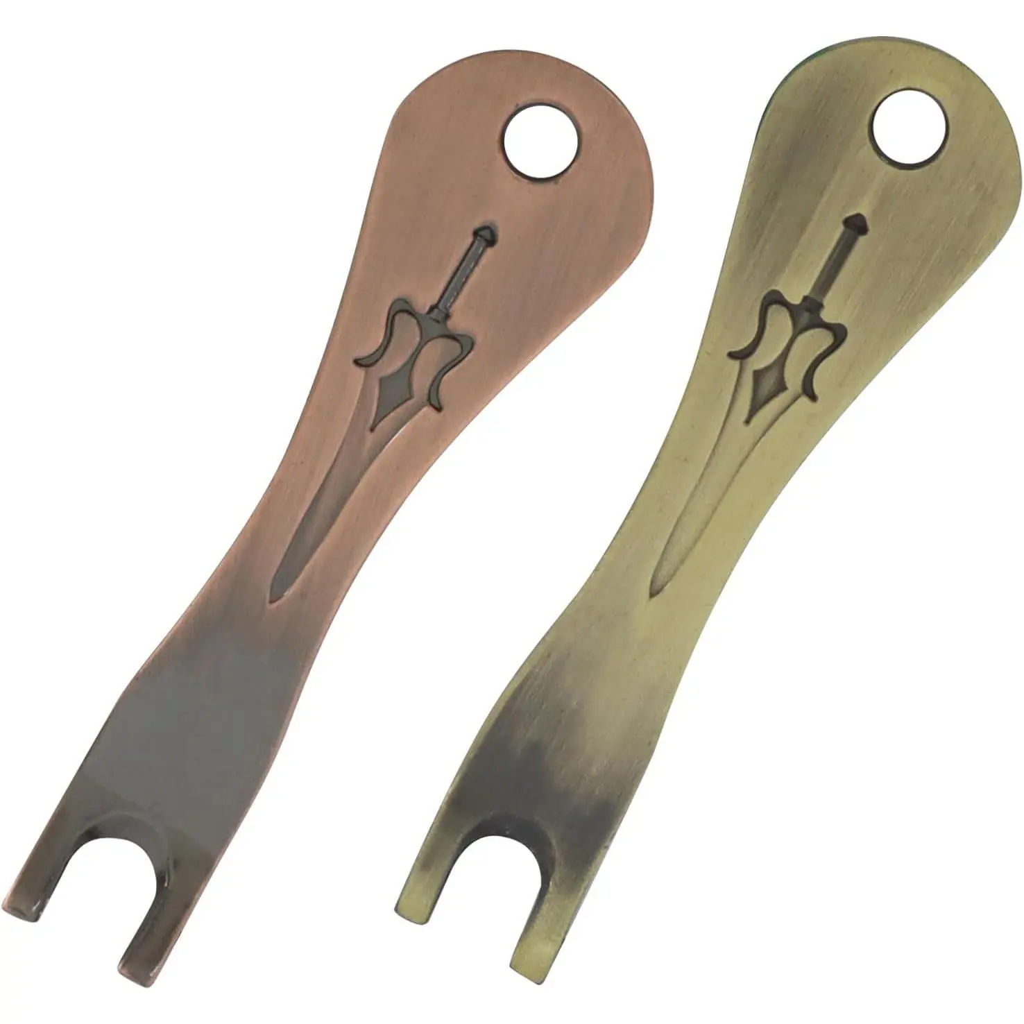 2 Pack Guitar Bridge Pins Puller, Bronze Acoustic Guitar Pegs Remover Extractor, Metal Guitar Knob Puller Tool for Ukulele