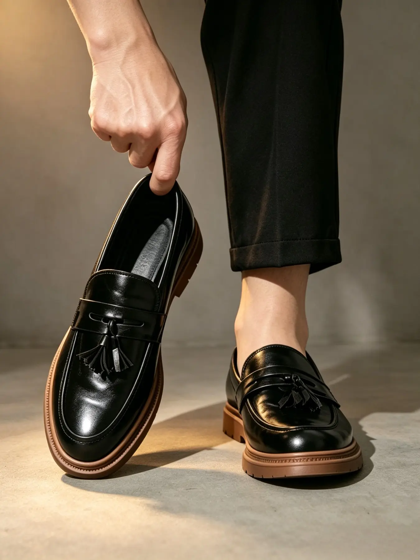 Men's Fringe Loafers, British Style Slip-On Derby Shoes, Business Casual Formal Shoes, Classic Vintage European Academy Wedding Shoes, Dress Loafers Shoes